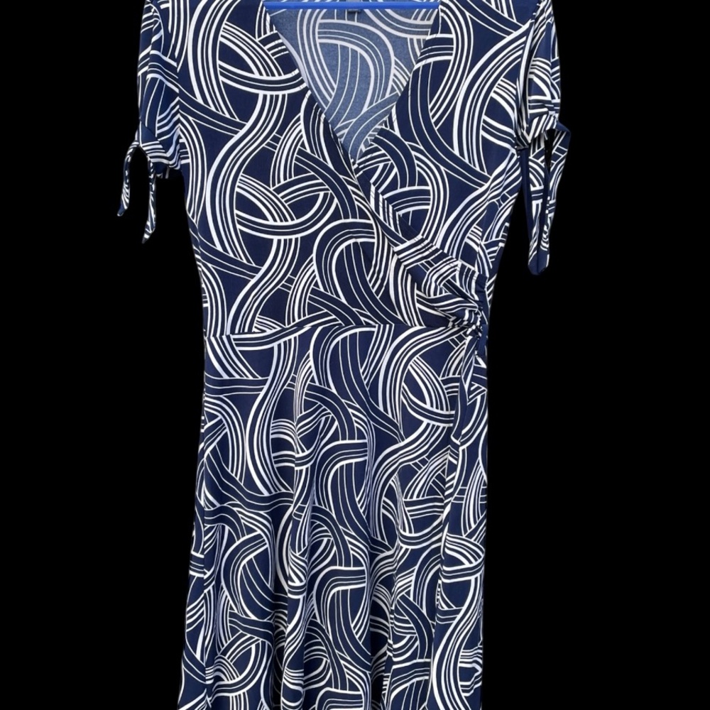Apt. 9 Blue and White Swirl Asymmetrical Dress